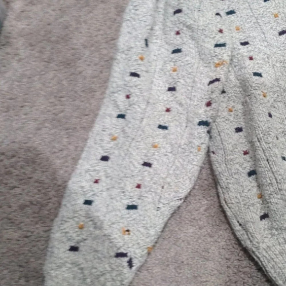 15 Grandma Vintage 90s Knit Crewneck Grey Sweater Pullover Large - Picture 4 of 8